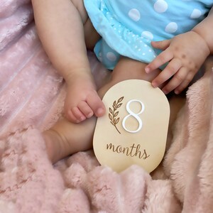 Baby Milestone Personalized Wood Disc Acrylic Custom Milestone Marker ...