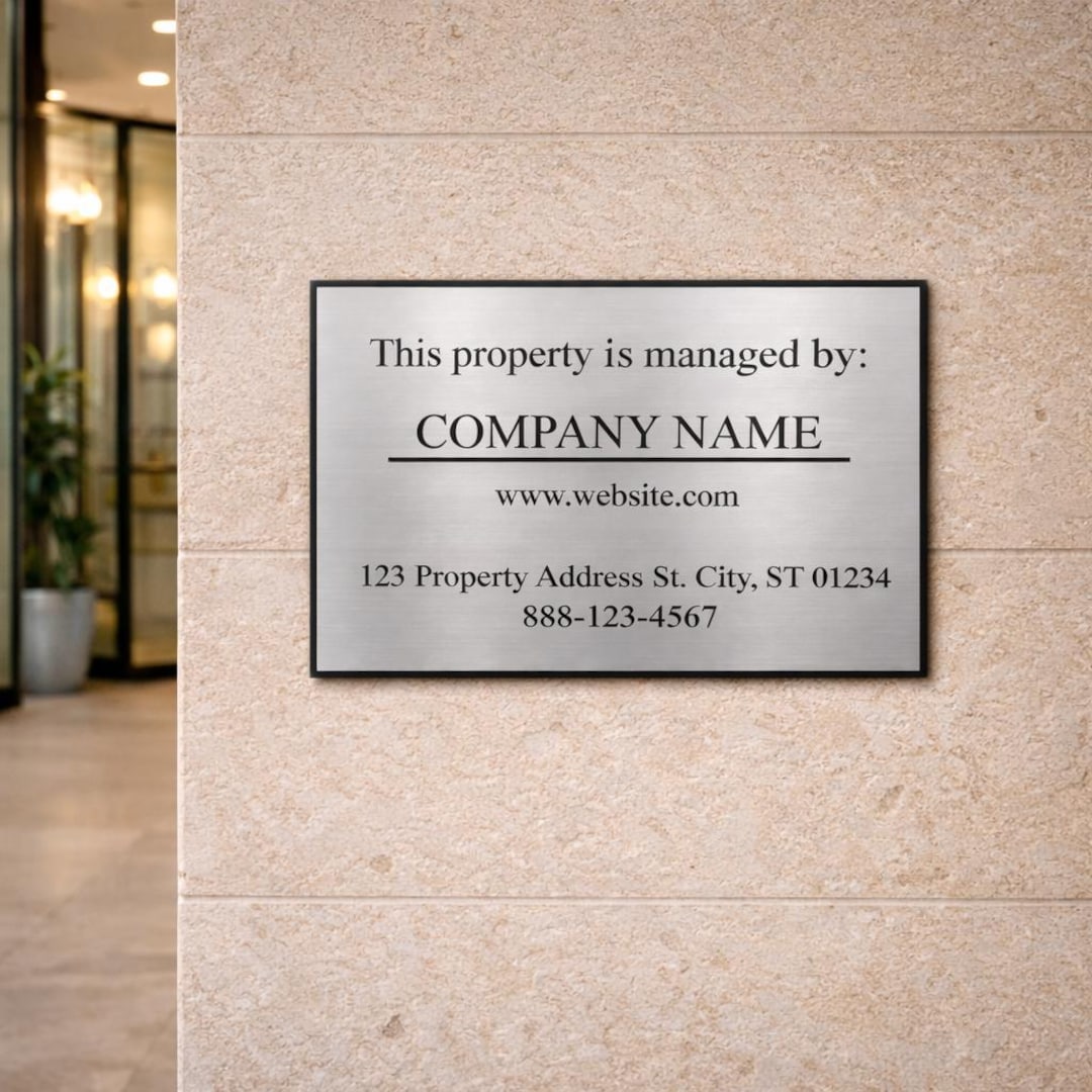 Custom Property Management Sign, Property Managed by Sign, Personalized ...