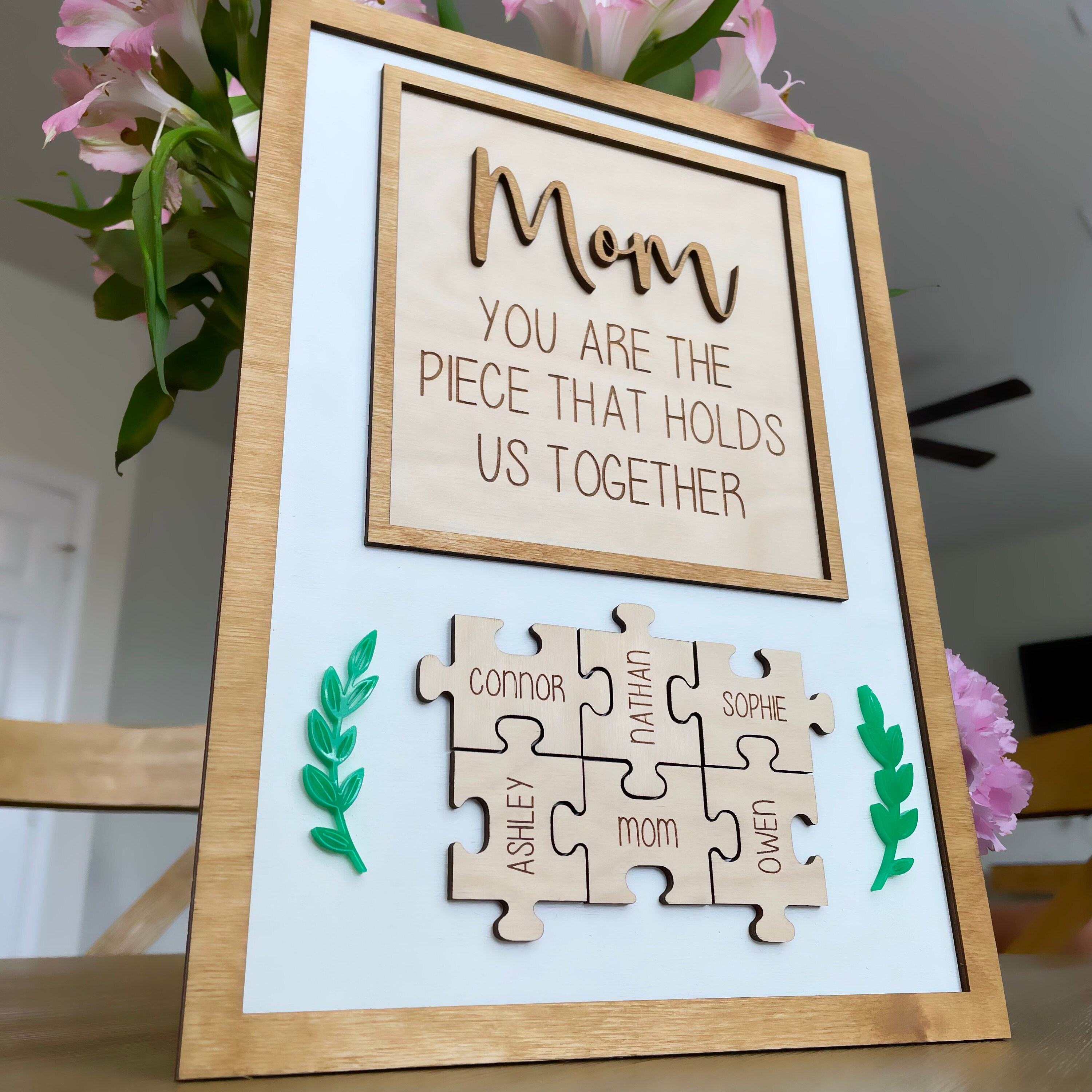 Personalized Puzzle Piece Mom Gift Sign Custom Mothers Day - Etsy