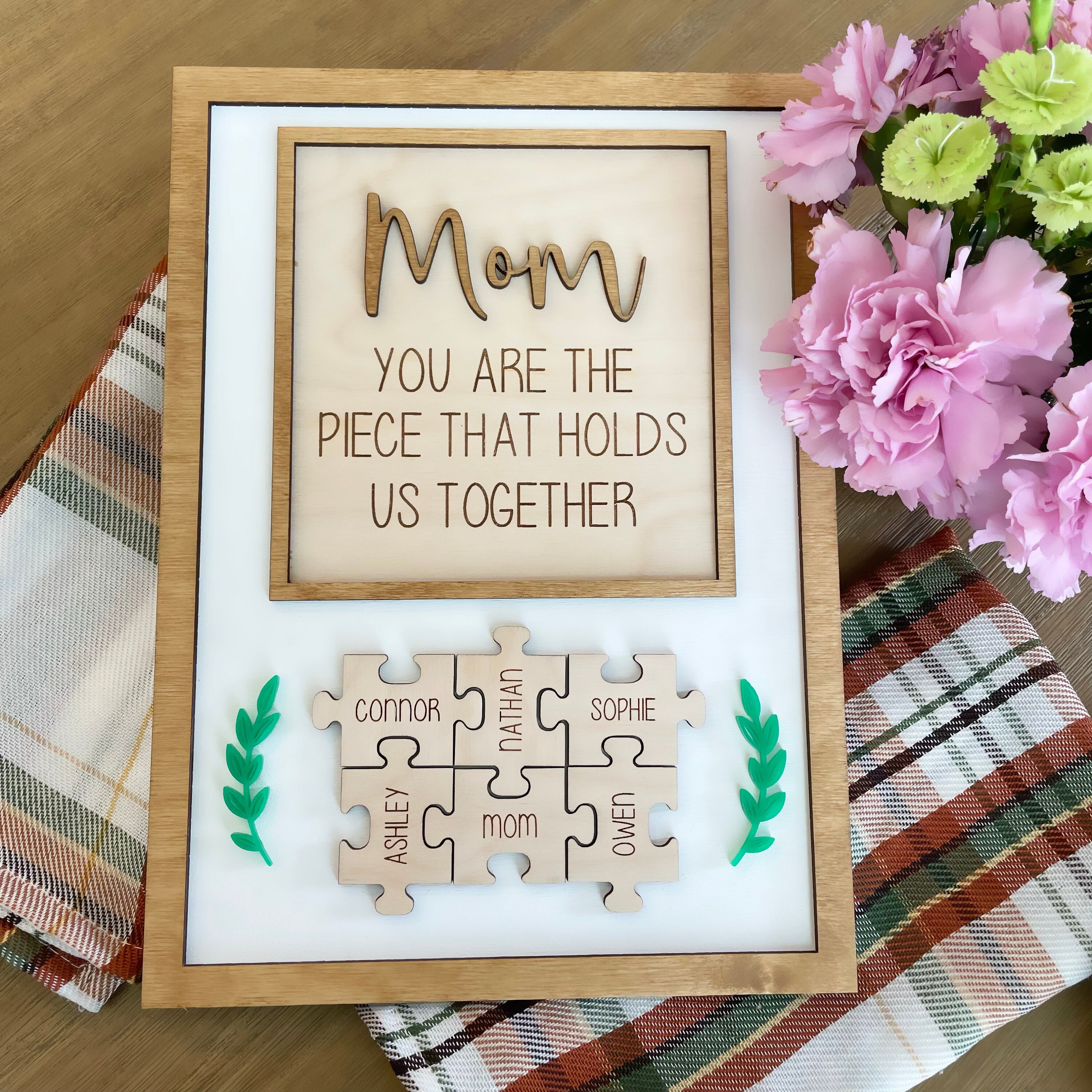 Personalized Puzzle Piece Mom Gift Sign Custom Mothers Day - Etsy