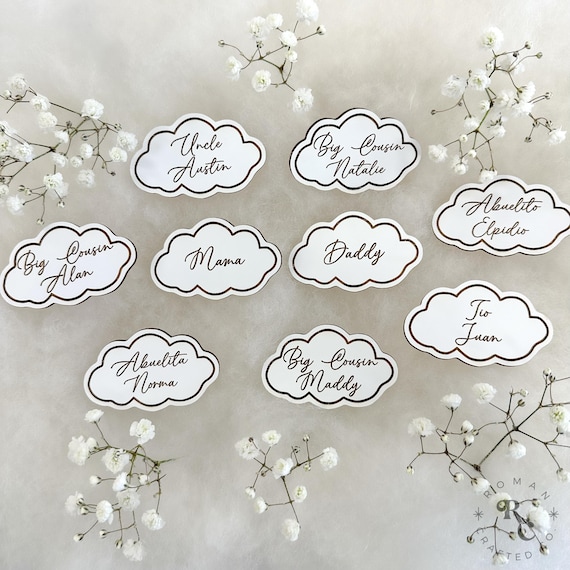 Personalized Cloud Theme Baby Shower Pins, Cloud Baby Shower Favors, Baby Shower Decor, Custom Baby Shower Pin Buttons, Custom Wooden Pins