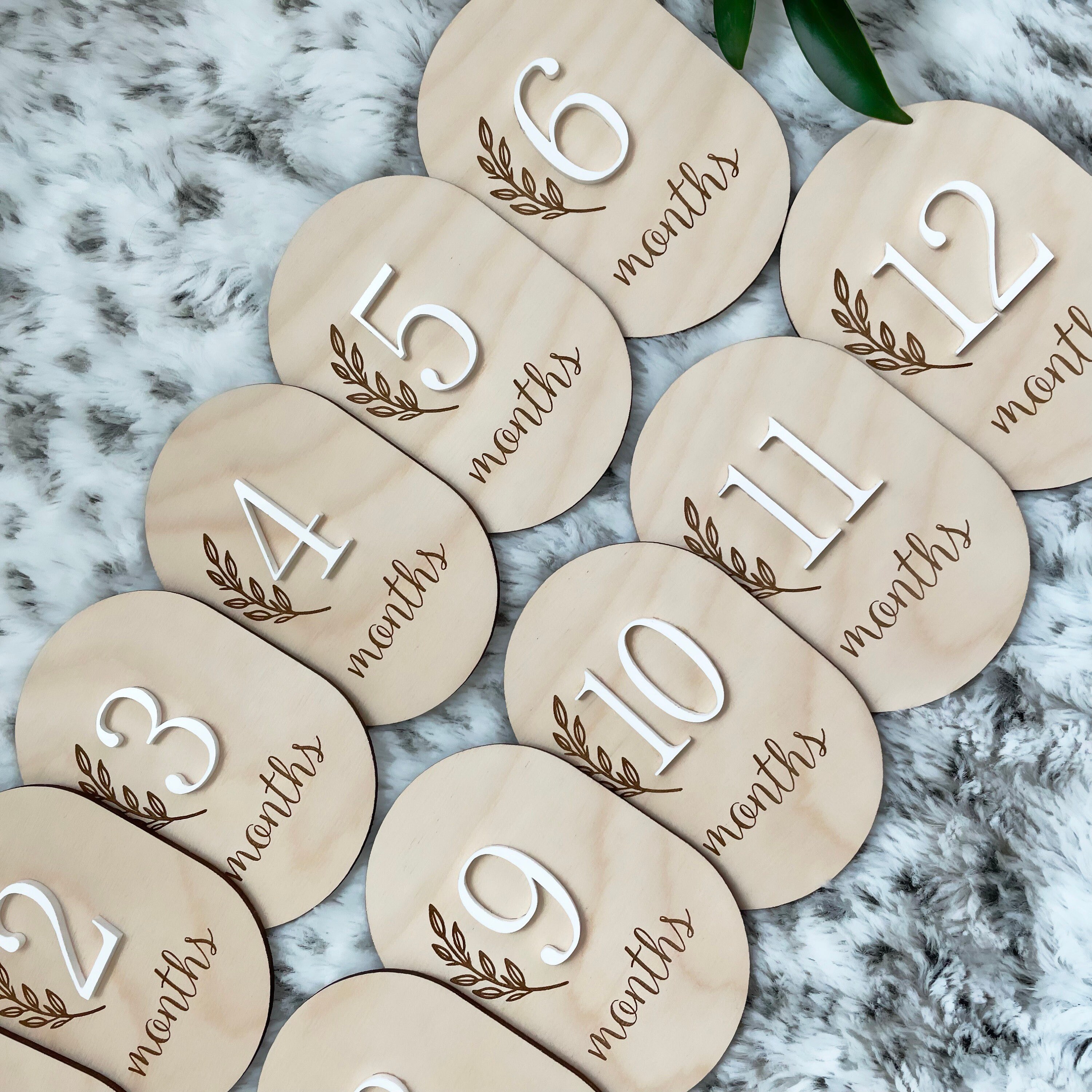 Baby Milestone Personalized Wood Disc Acrylic Custom Milestone Marker ...