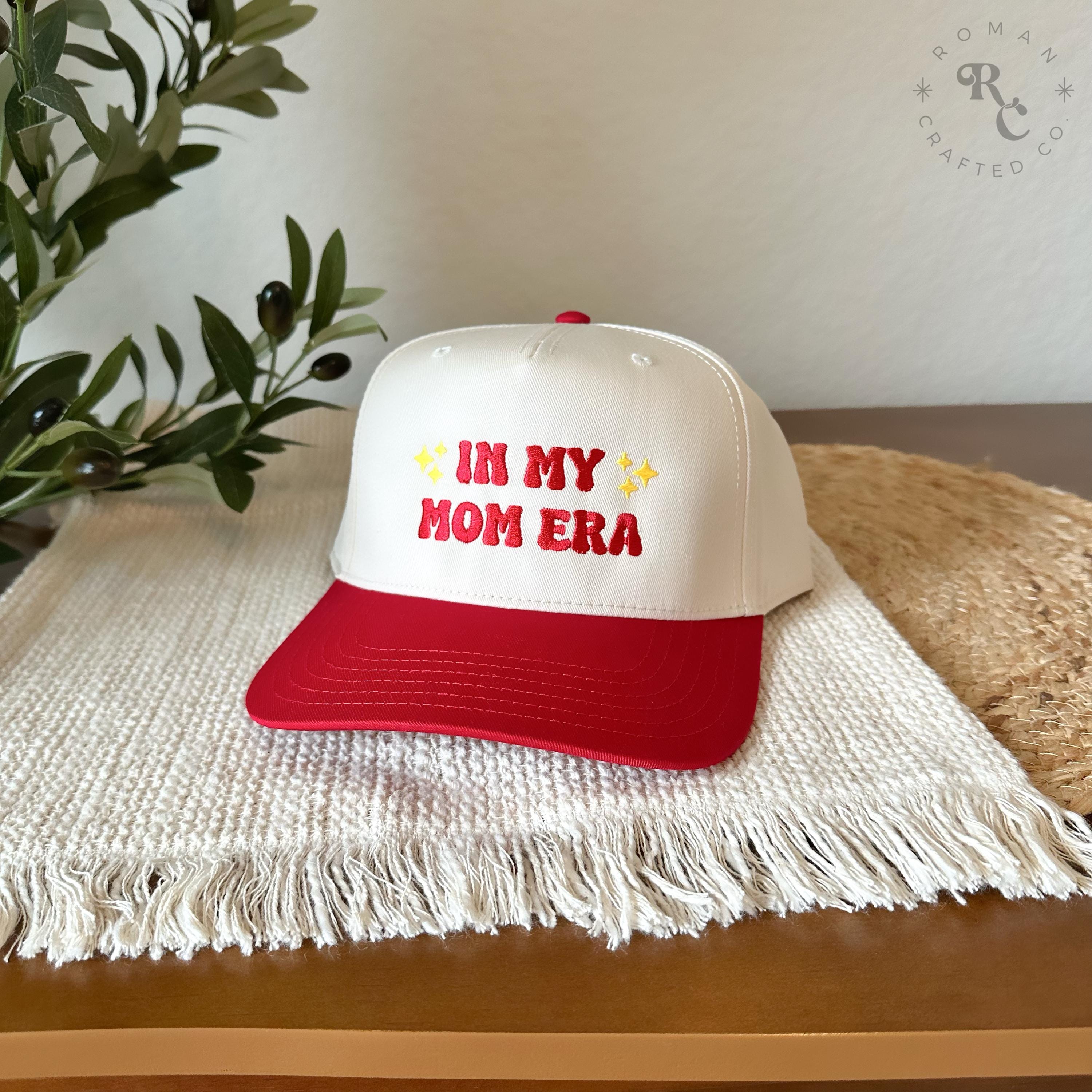 Beige Cap with Pink Embroidery In my MAMA era‎ ✨ IN MY MOM ERA™ ✨ - Adult Baseball Cap – Little Mama  main image 2