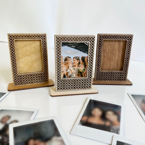 Marco de fotos para películas / Marco de fotos personalizado para Fujifilm Instax Mini / Marco de fotos de ratán / Marco de fotos de madera para películas / Marco personalizado