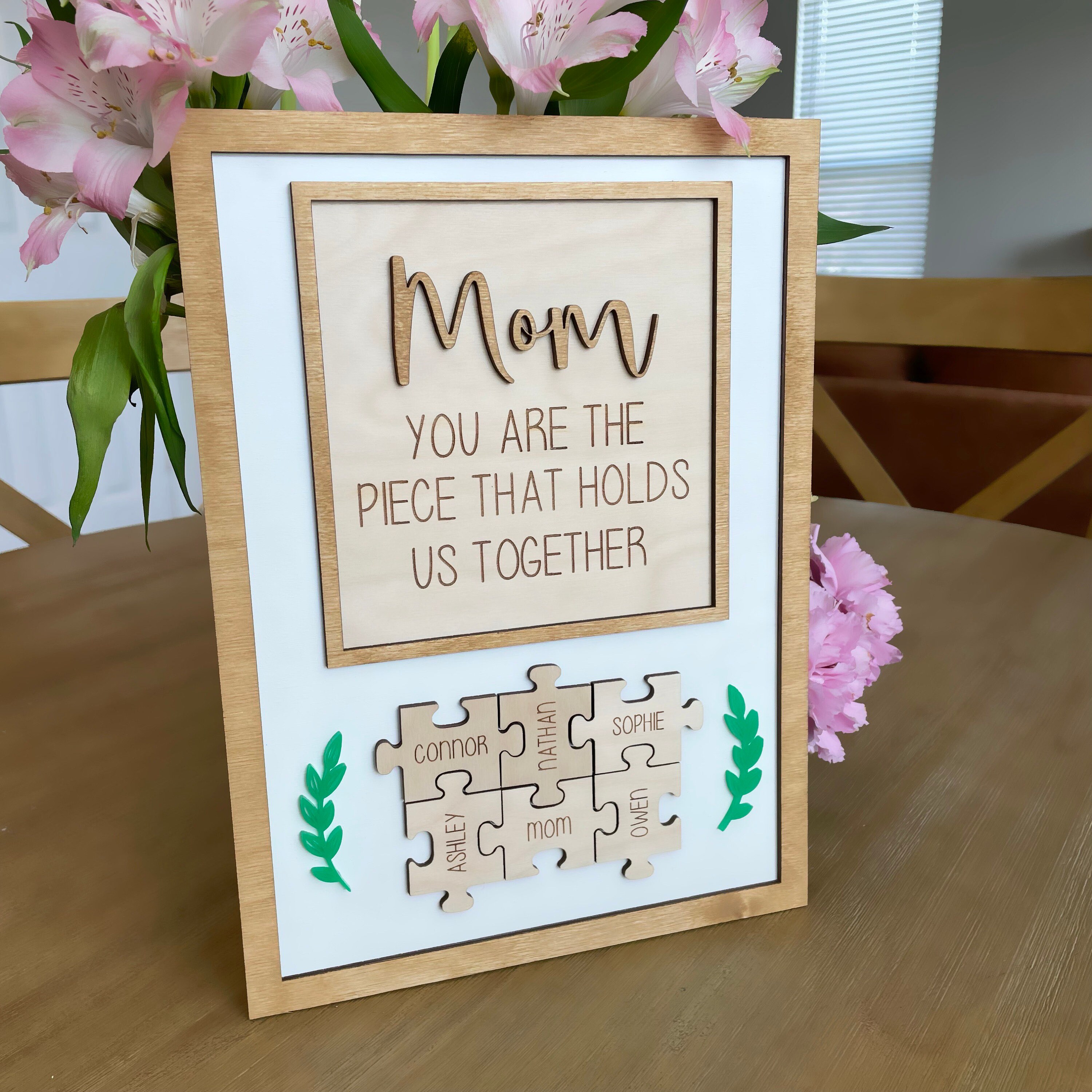 Personalized Puzzle Piece Mom Gift Sign Custom Mothers Day - Etsy