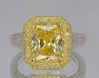 Custom Design Sparkle Like Diamond Pink and White Cubic Zirconia and 925 Silver Ring