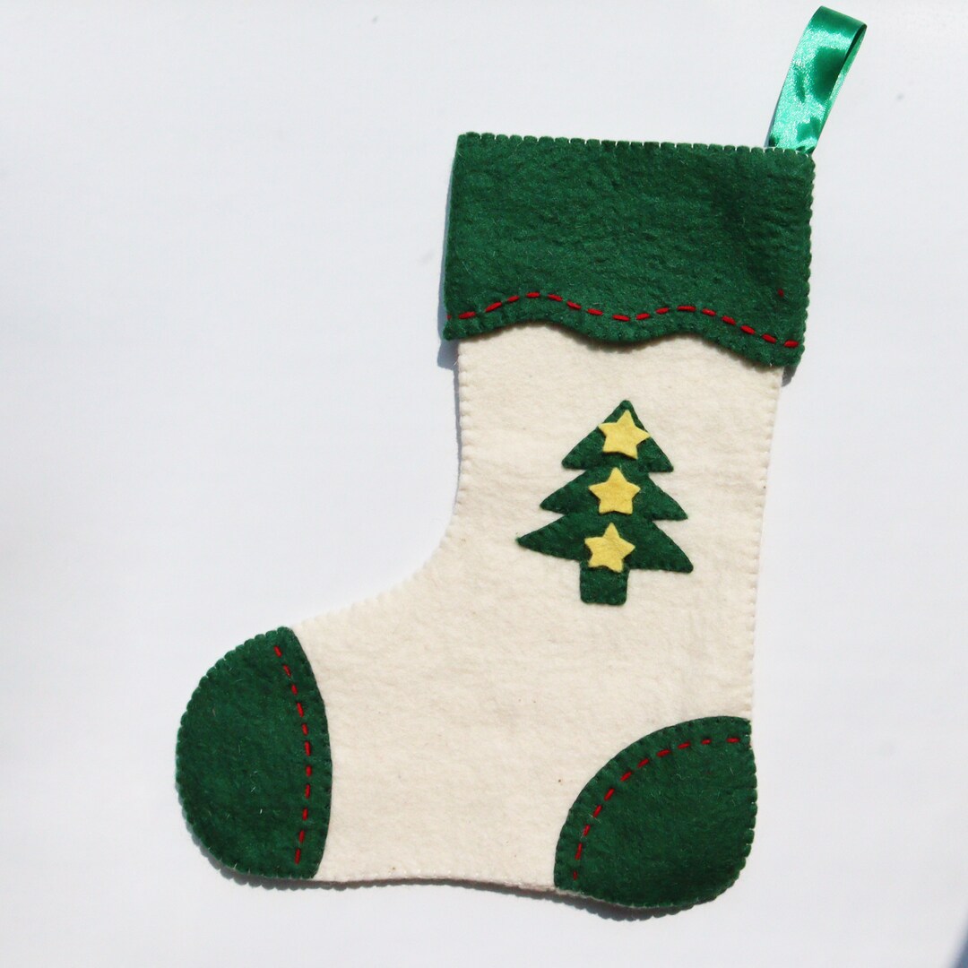 Large Handmade Felt Christmas Stocking Felt Xmas Stocking Etsy UK