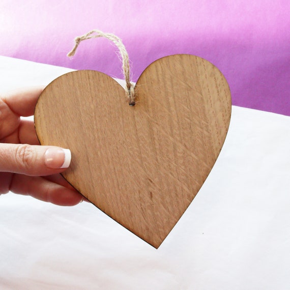13cm Wooden Heart Craft Blank Wooden Heart Sign With Hole Hanging Wooden  Heart Oak Wooden Heart Blank Hanging Sign Craft Blanks 