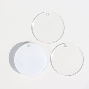 2.5mm clear acrylic craft blanks | circular clear acrylic craft blanks with hole | clear acrylic baubles for craft |clear hanging decoration