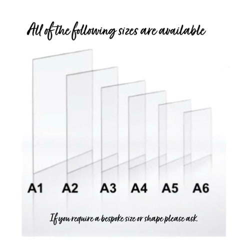 Clear Acrylic Sheets Blank Acrylic Craft Blanks A6 A1 Etsy Australia