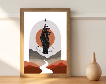 Celestial Hand Print | Digital Download | Mystical Wall Art | Modern Galaxy |  Wall Art | Digital Prints | Downloadable Wall Art