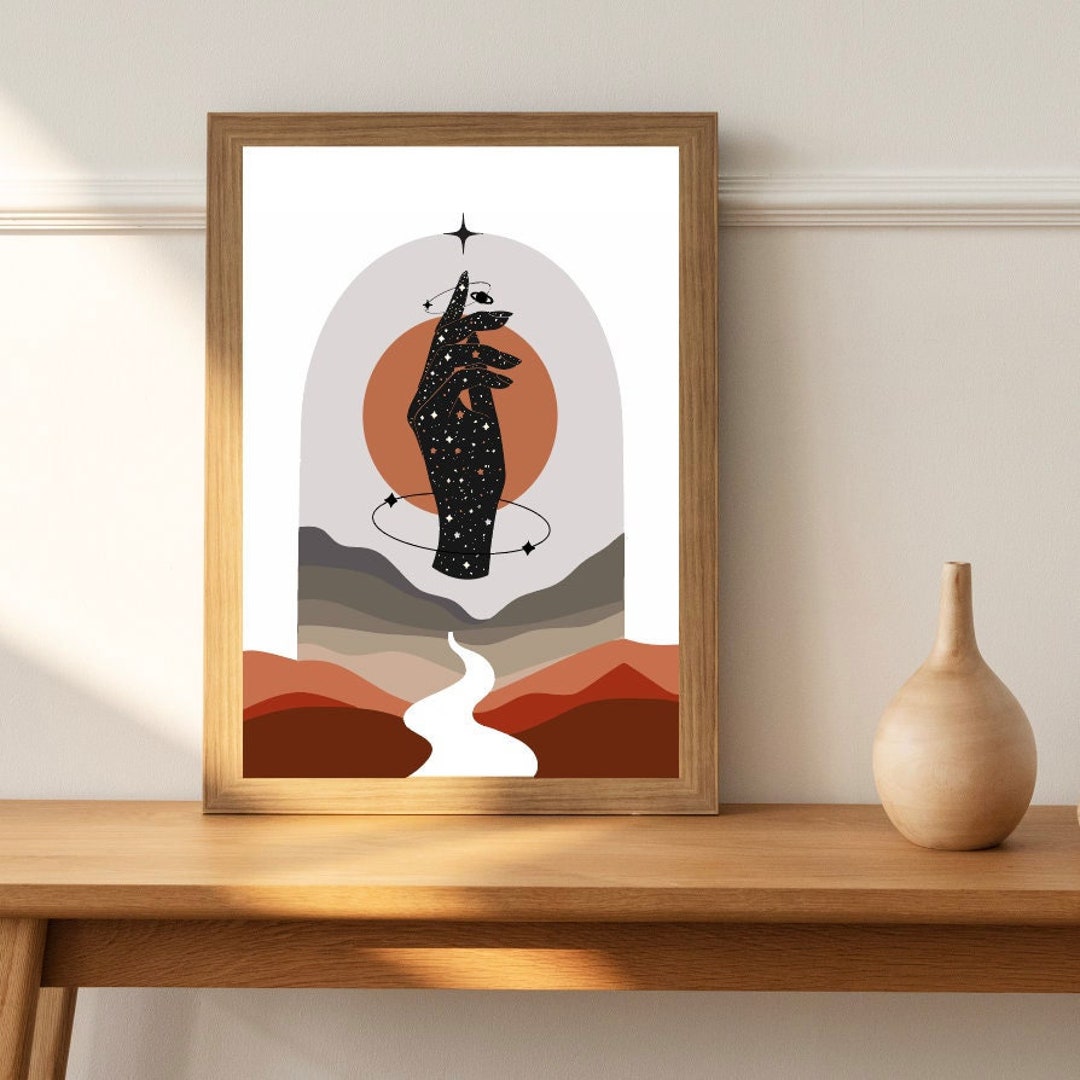 Celestial Hand Print | Digital Download | Mystical Wall Art | Modern ...