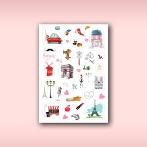Parijs sticker vel Frankrijk planner scrapbook pack schattige Franse stationaire Bullet Journal laptop sticker waterdichte stickers reizen minnaar cadeau