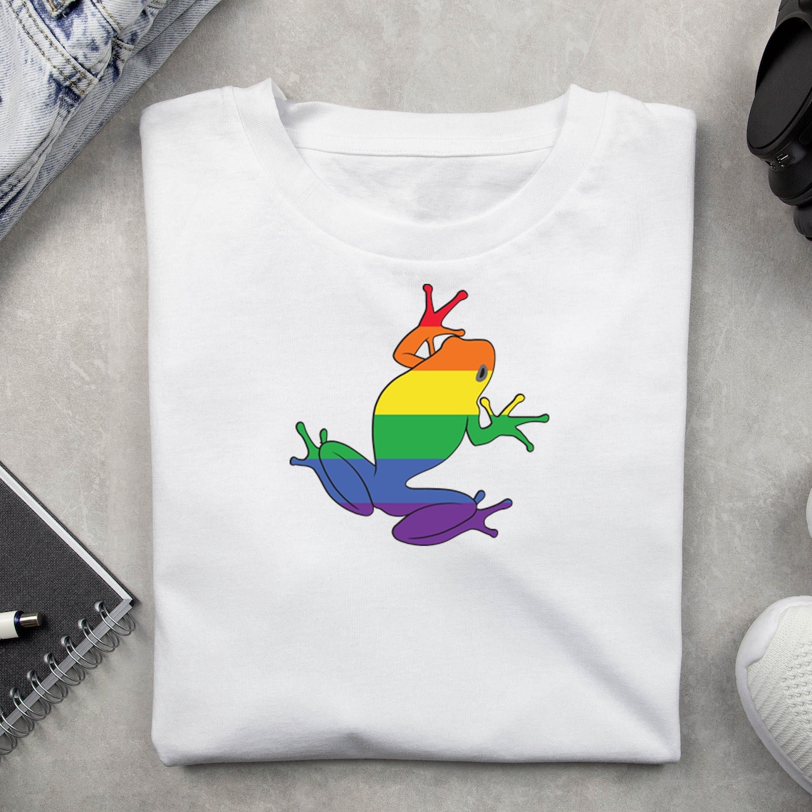 pride frog printable sticker rainbow lgbt frog decal one etsy