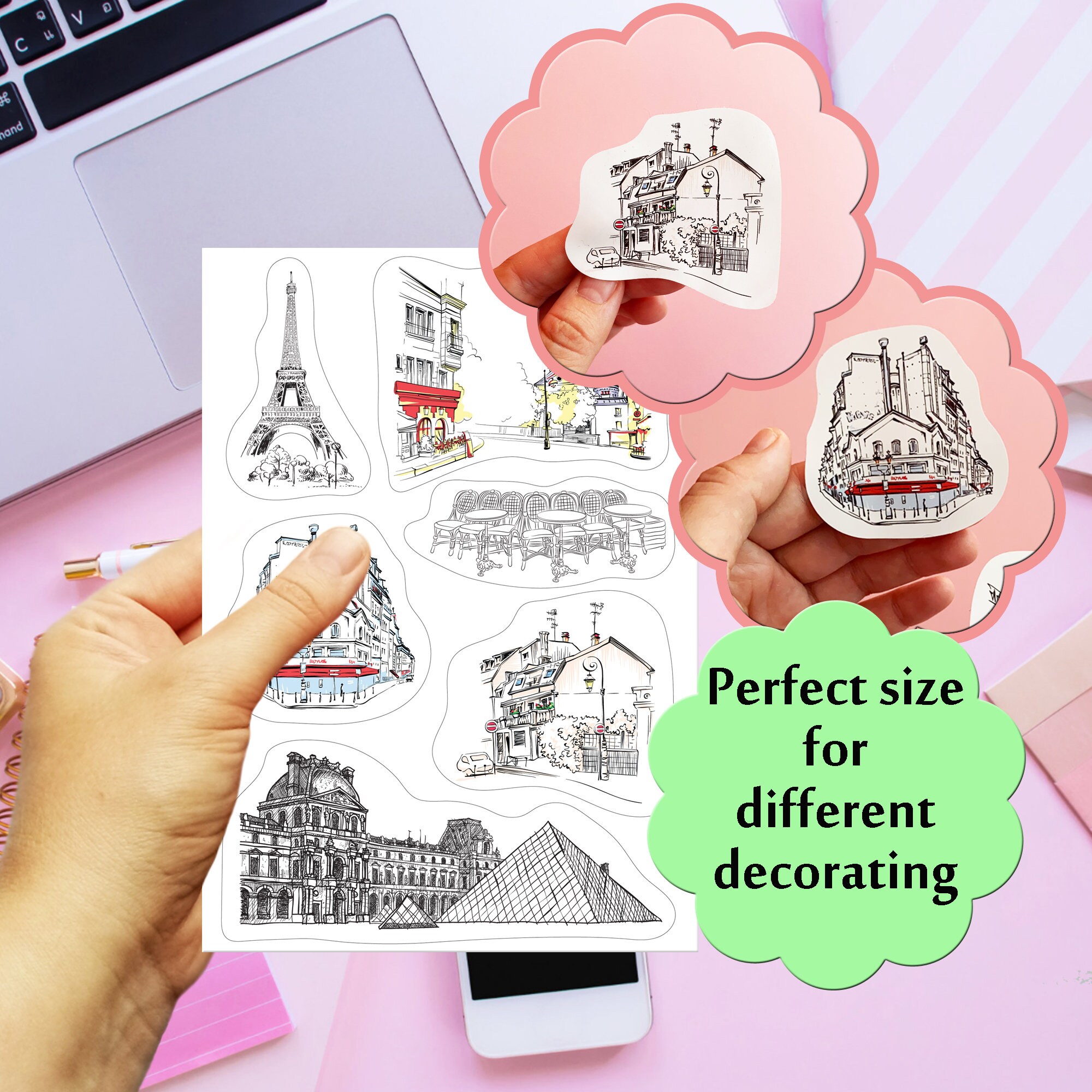 Travel Journal Stickers, Paris Sticker, French Stickers, Travel Sticker ...