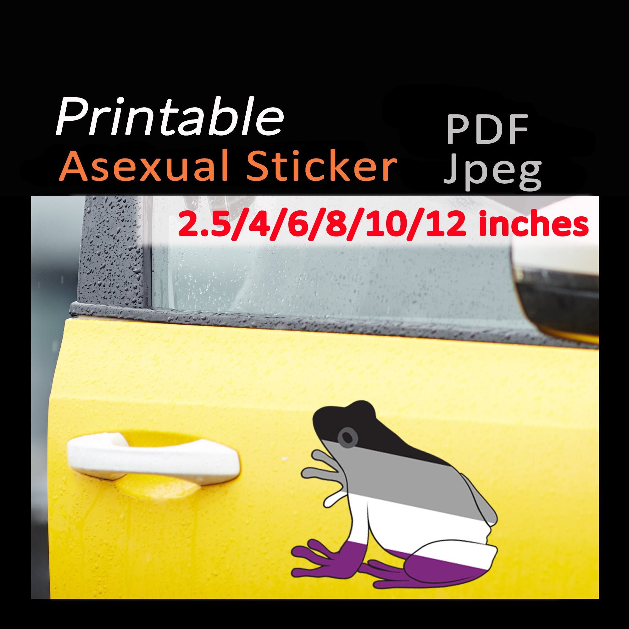 asexual pride frog printable sticker one piece anime car etsy ireland
