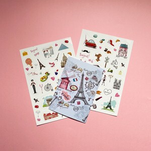 Frankrijk stickers Parijs stickers Frans reis stickervel voor Bullet Journal planner Parijs scrapbooking vakantie stickers Voyage Lover Gift