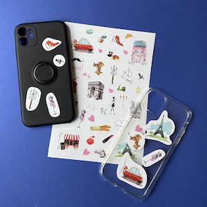 Parijs sticker, bullet journal sticker, esthetische stickers, Frans stickerpakket, ideaal voor scrapbooking, planning, cadeau reisliefhebber