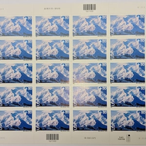 US 80 cent Mt McKinley airmail stamps Scott&#39;s C137-1 P MNH