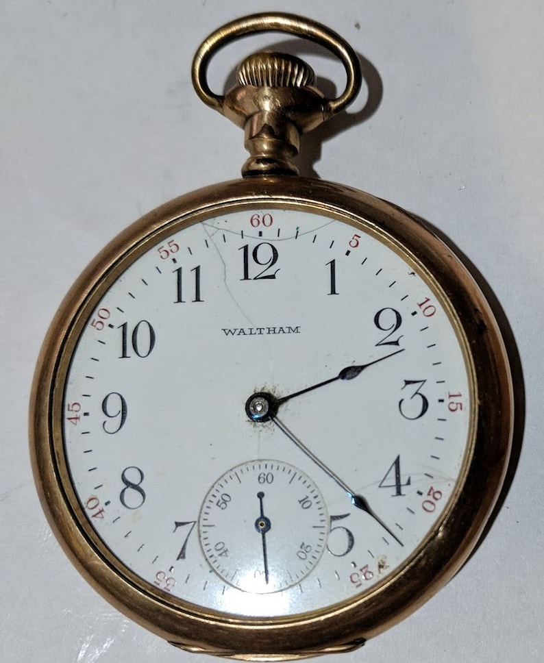 About 1908 Waltham Men's Gold Filled Pocket Watch No Lense - Etsy