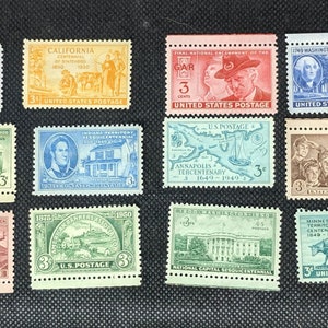 1949-50 17 US Stamps Unhinged Mint Scott 981-997