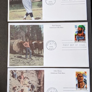 FDC 1996 32 cent USPS American Folk hero and Iowa Statehood 7 mint