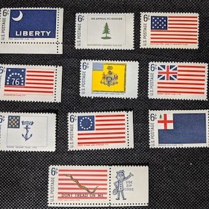 10 unhinged 6 cent US stamps 1968 #1345-1354 Mint condition