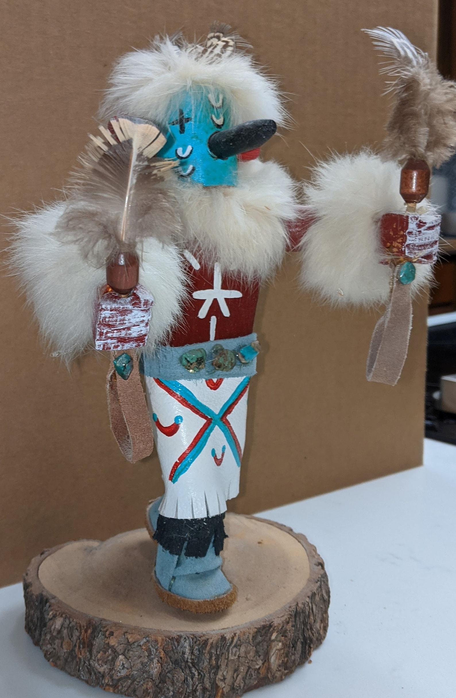 Signed Hand Carved Hopi Hemis Kachina Doll Native American Folk Art