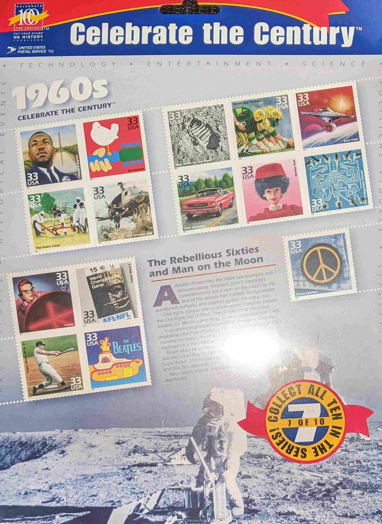 USPS 1960s 15 x 33 Cent US Postage Stamps Scott Celebrate the Etsy