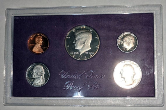 1969-S PROOF SET FROM MINT SHIPPING BOX,COMMON AGING SPOTS OR HAZE ON SOME COINS