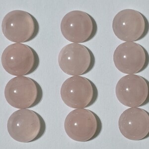 10 mm Rd Cab Rose Quartz 12 pcs