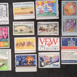 1974 22 US Stamps 10 cent Uneingeschlagene Stempel 1505-1552