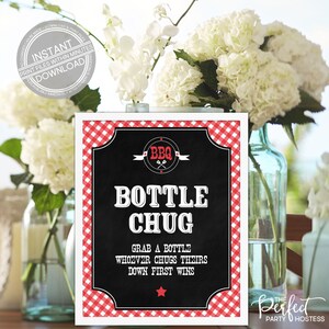 Bottle Chug Game, Bottle Chug Baby Shower Game, Printable Baby Shower Games, Instant Download, Baby Q Baby Shower, Bottle Game, Red, 118