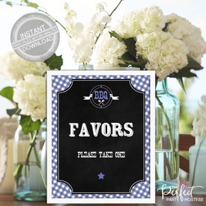 BBQ Favor Sign, Baby Q Favor Sign, Printable BBQ Favor Sign, Favor Table, Printable Baby Shower Sign, Favor, Instant Download, Blue, 249