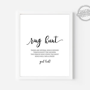 Ring Hunt Game, Find the Ring Bridal Shower Game, Printable Bridal Shower Games, Instant Download, Modern Bridal Shower, Minimalist, 213