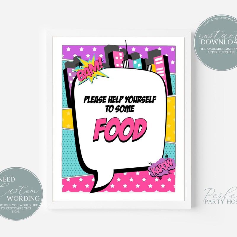 Superhero Food Label - Etsy