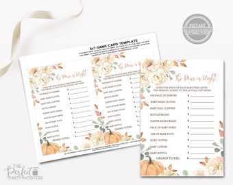 Baby Games Guess the Price Printable - Etsy