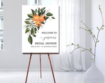 Citrus Bridal Shower Welcome Sign, Welcome Sign, Bridal Shower Welcome Sign, Printable Bridal Shower Sign, Welcome Sign, Orange Bridal, 244