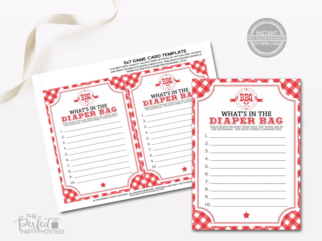 Diaper Bag Game, Diaper Bag, Baby Shower Games, Diaper Bag Guess Game