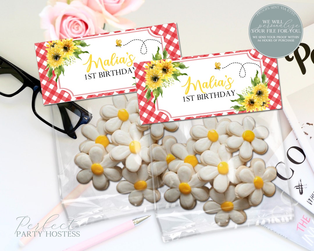 Birthday Treat Bag Toppers Printable Bag Topper Candy Bag Labels