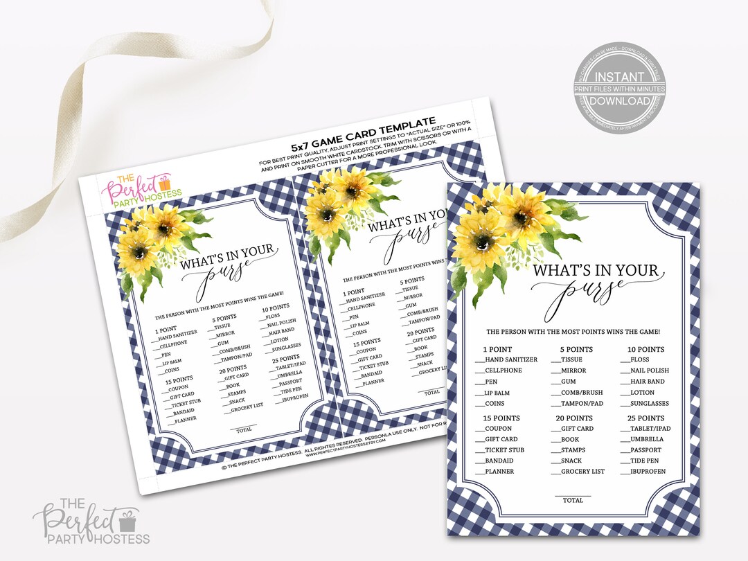 What's in Your Purse Game Purse Game Purse Game Etsy