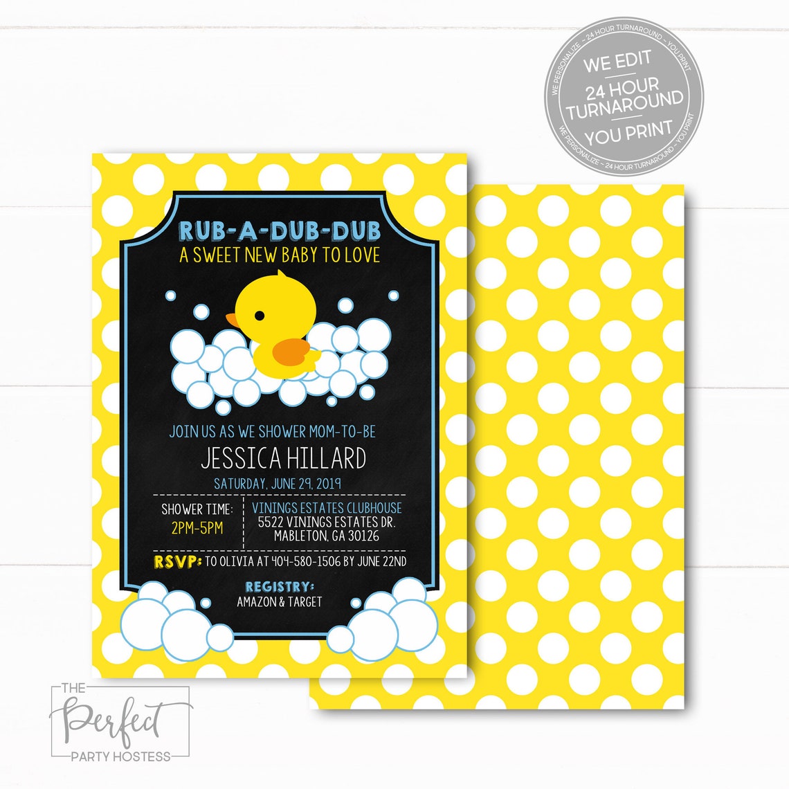 Rubber Duck Baby Shower Invitation