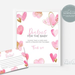 Prières pour bébé signe et cartes Cartes de baptême de bébé, petite chérie Baby Shower signes Prières pour chérie téléchargement immédiat 283