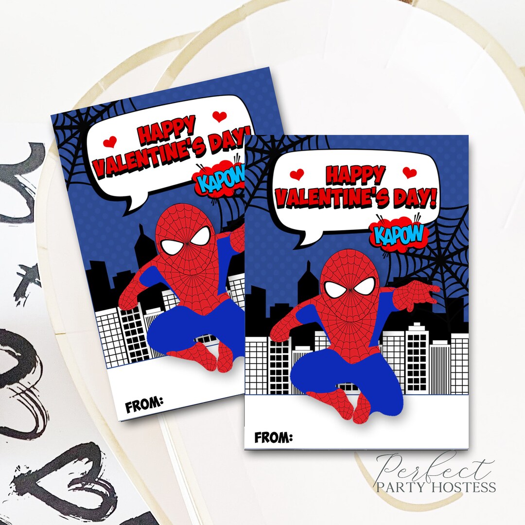Spiderman Valentine's Day Cards School Valentines Superhero Valentines ...