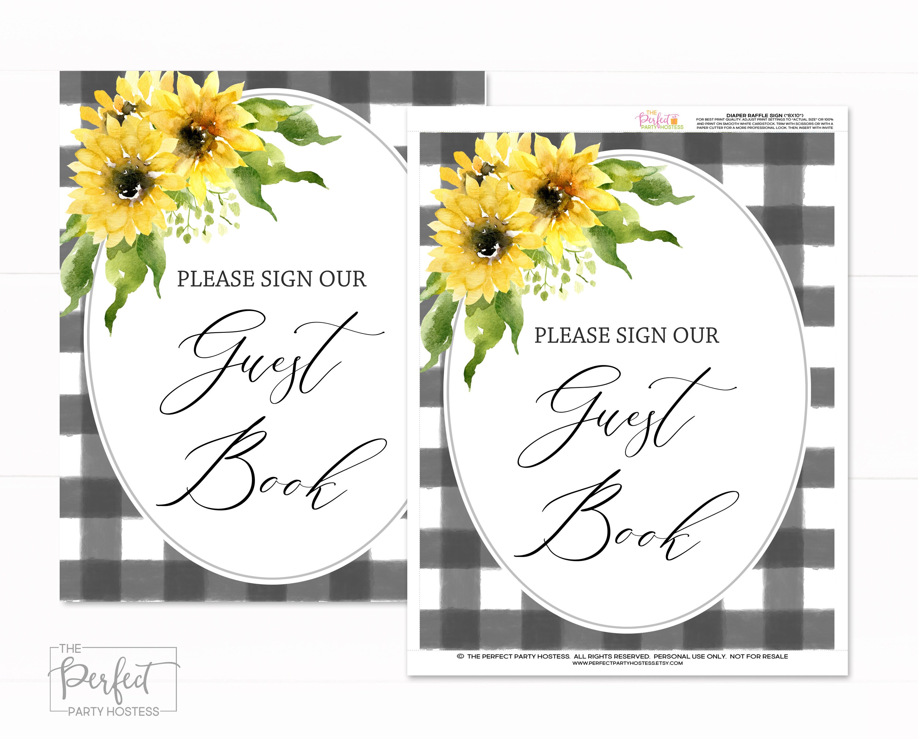 Sunflower Guest Book Sign, Guest Book Sign, Guest Book Printable, Guest