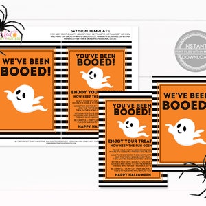 INSTANT DOWNLOAD, You&#39;ve Been Booed Sign, Printable You&#39;ve Been Booed, We&#39;ve Been Booed, Halloween Game, You&#39;ve Been Boo&#39;d, Printable, 189