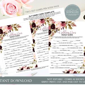 Hochzeit Gelübde Mad Libs Spiel, Brautparty Mad Libs, Lustige Mad Libs, Brautparty Spiele, Herbst Brautparty, Herbstblumen, Mad Libs, 283