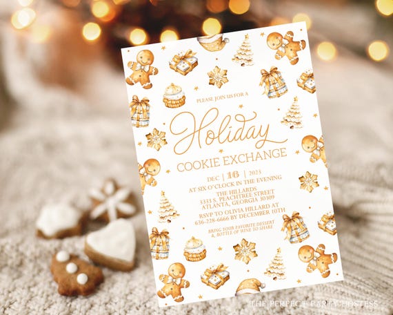 Christmas Cookie Exchange Invitation, Christmas Baking Party