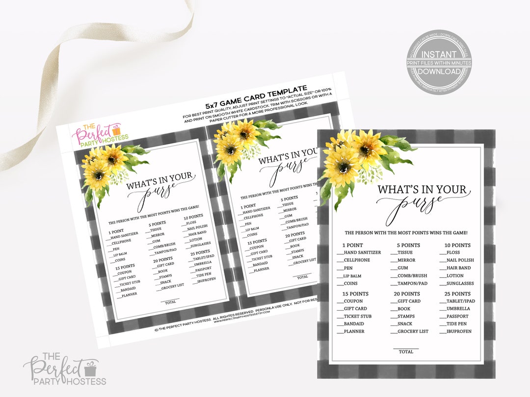 What's in Your Purse Game Purse Game Purse Game Etsy