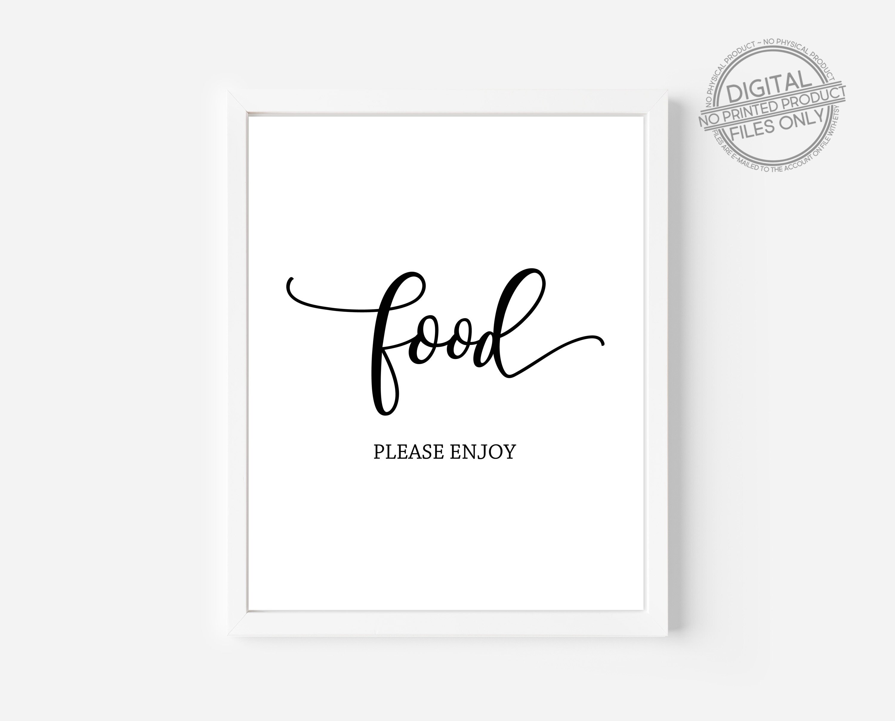 Modern Bridal Shower Food Sign, Food Sign, Printable Food Sign, Food